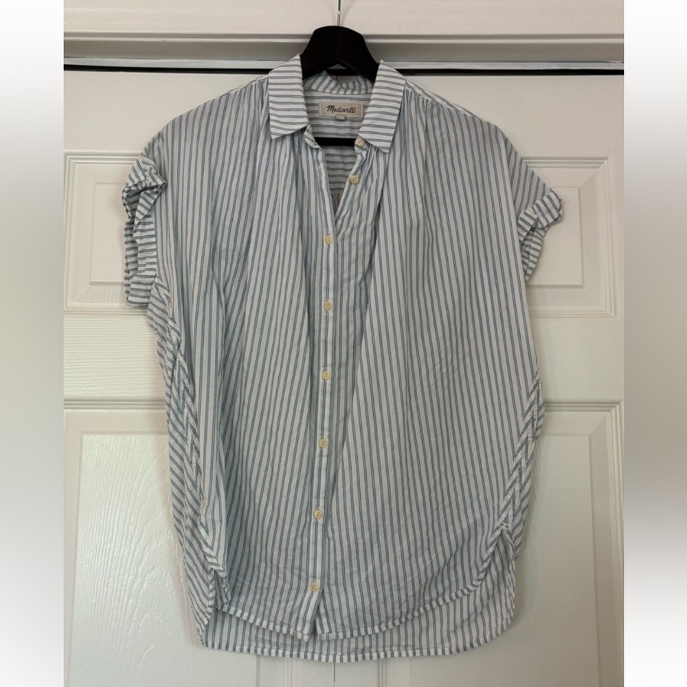 Madewell Central Shirt Blue Pinstripe XS